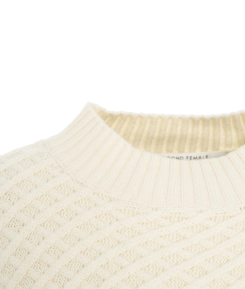 Maglione in maglia intrecciata 'Glavia' #bianco