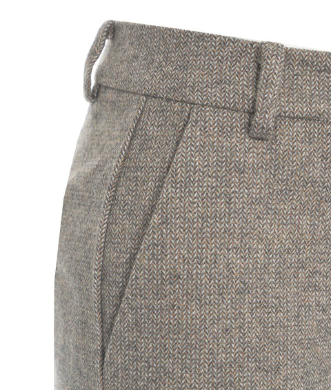 Pantaloni con motivo a spina di pesce 'Levi' #grigio