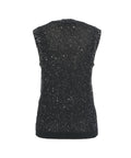 Gilet in maglia "Melyssa" con paillettes #nero