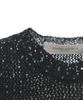 Gilet in maglia "Melyssa" con paillettes #nero