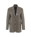 Blazer in lana vergine con ricamo di paillettes #marrone