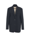 Blazer monopetto in gabardine di lana #blu