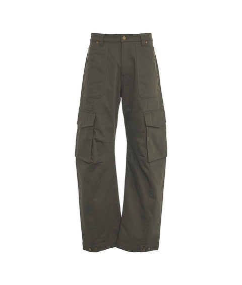 Pantaloni cargo gamba ampia #verde