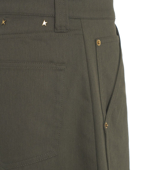 Pantaloni cargo gamba ampia #verde