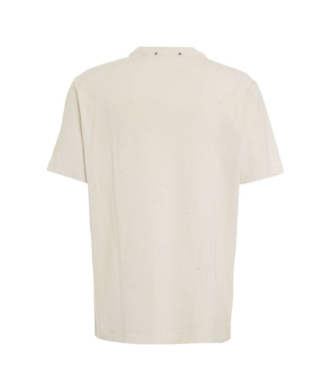 T-shirt in jersey con stampa #bianco