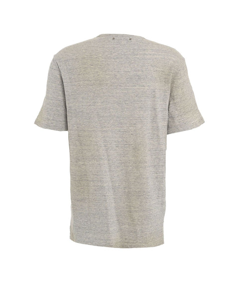 T-shirt in jersey melange con stampa #grigio