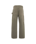 Pantaloni a vita bassa in cotone jacquard #oliva