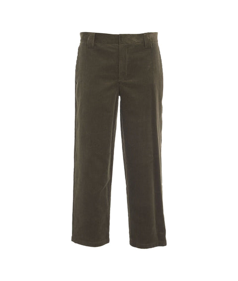 Pantaloni chino in velluto a coste #verde