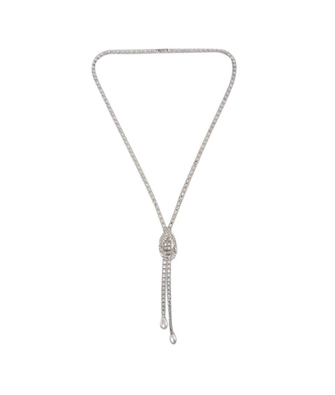 Collana lunga con strass #argento