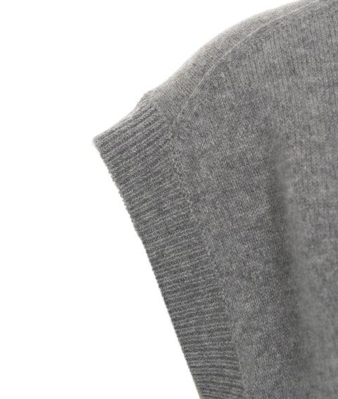 Gilet in cashmere con scollo a V #grigio