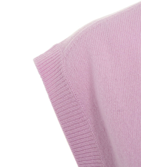 Gilet in cashmere con scollo a V #pink