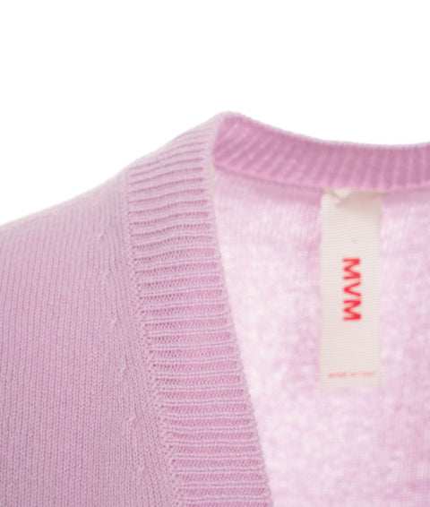 Gilet in cashmere con scollo a V #pink