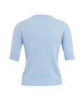 Maglia in cashmere a maniche corte #blu