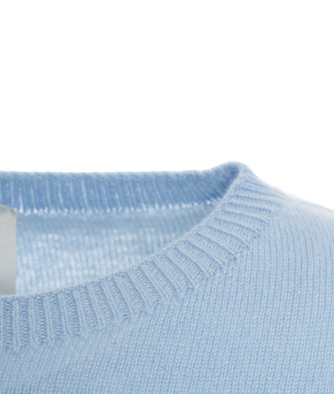 Maglia in cashmere a maniche corte #blu