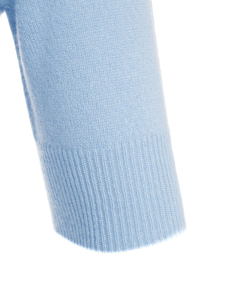 Maglia in cashmere a maniche corte #blu