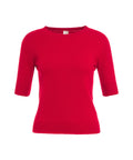 Maglia in cashmere a maniche corte #rosso