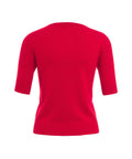 Maglia in cashmere a maniche corte #rosso