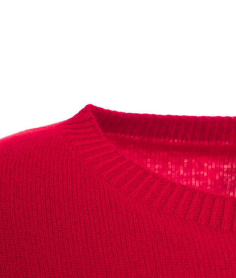 Maglia in cashmere a maniche corte #rosso