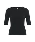 Maglia in cashmere a maniche corte #nero