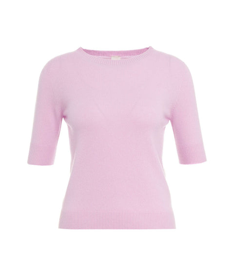 Maglia in cashmere a maniche corte #rosa