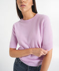 Maglia in cashmere a maniche corte #rosa