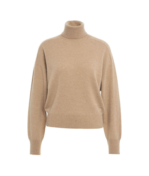 Maglione dolcevita in cashmere #beige