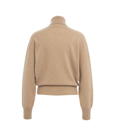 Maglione dolcevita in cashmere #beige