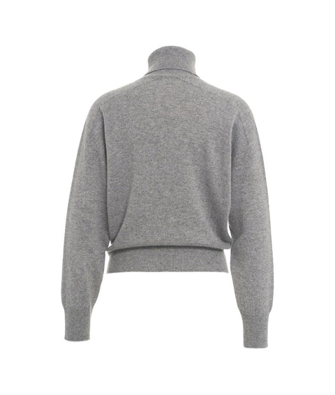 Maglione dolcevita in cashmere #grigio