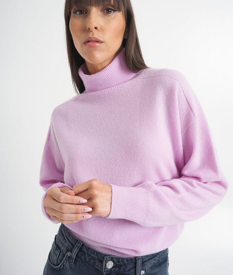 Maglione dolcevita in cashmere #rosa