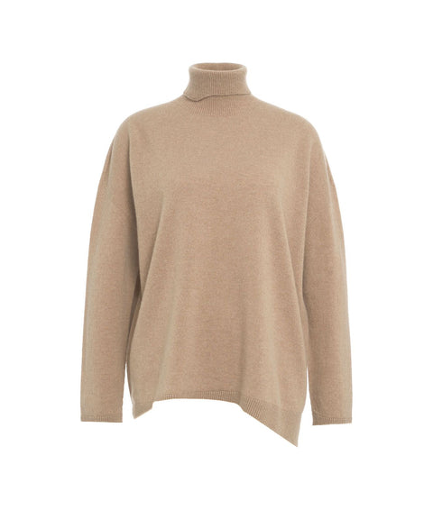 Maglione dolcevita in cashmere #beige