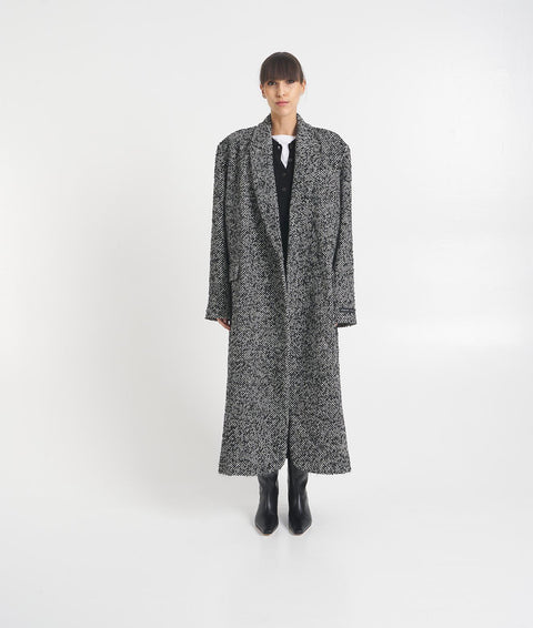 Cappotto oversize in lana 'Butter' #nero