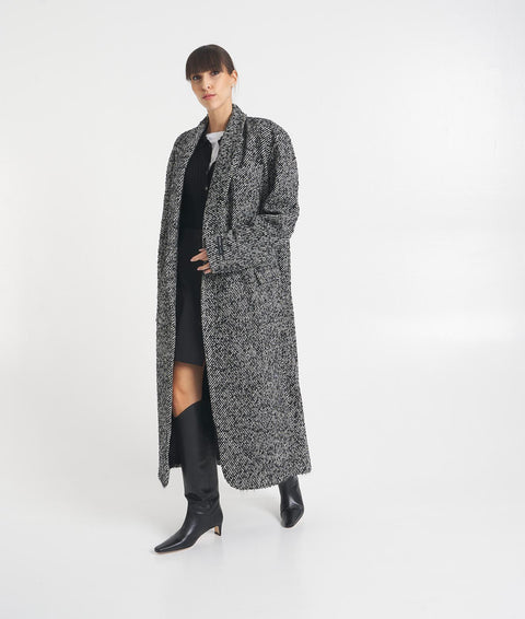 Cappotto oversize in lana 'Butter' #nero