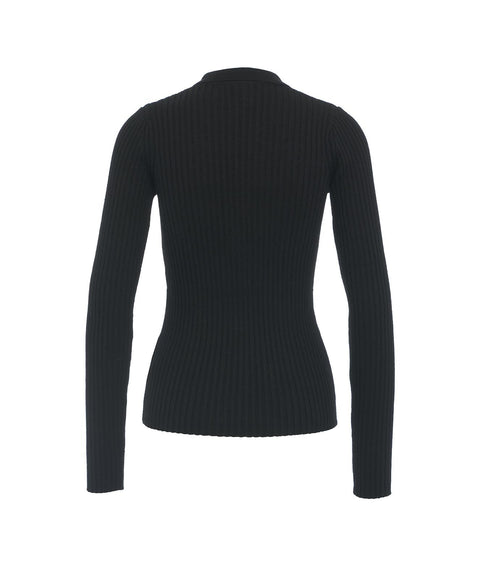 Polo in maglia merino 'Cardee' #nero