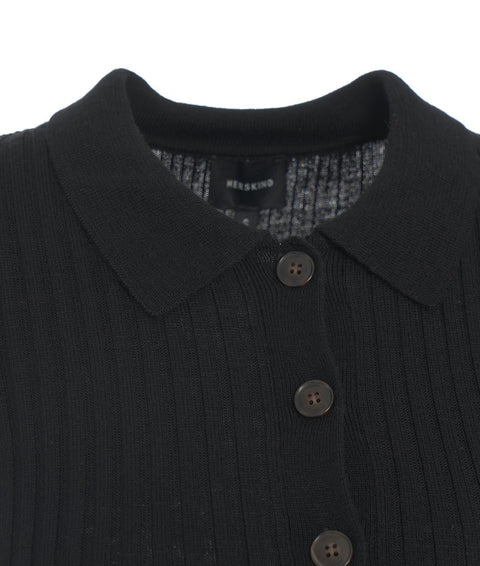 Polo in maglia merino 'Cardee' #nero