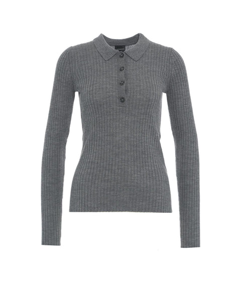 Polo in maglia merino 'Cardee' #grigio