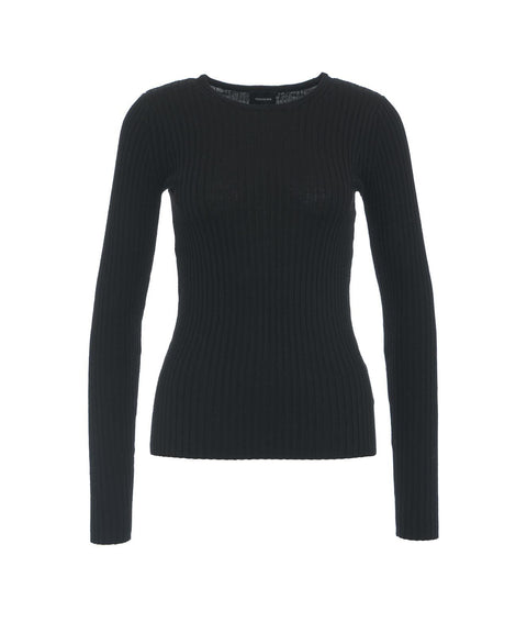 Maglione a coste 'Camb' #nero