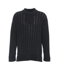 Maglione a maglia con collo a polo #nero