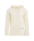 Oversize knit hoodie in lana vergine #bianco