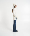 Oversize knit hoodie in lana vergine #bianco