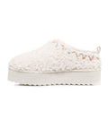 Platform slippers in pelo teddy #bianco