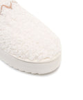 Platform slippers in pelo teddy #bianco