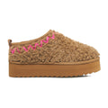 Platform slipper in tessuto teddy #marrone