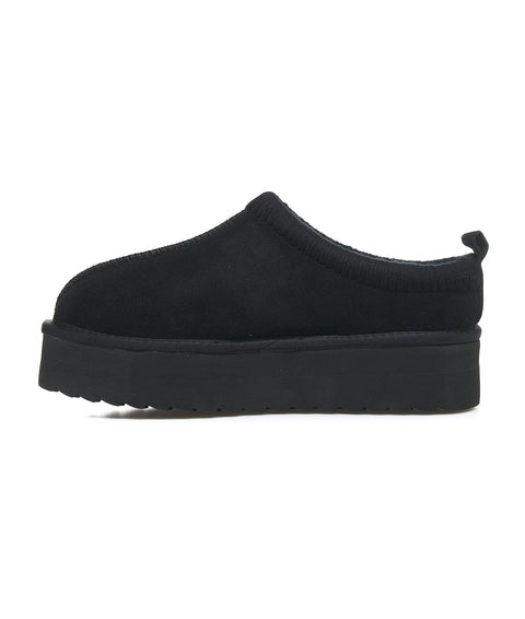 Platform slippers con ricamo #nero