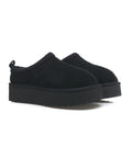 Platform slippers con ricamo #nero