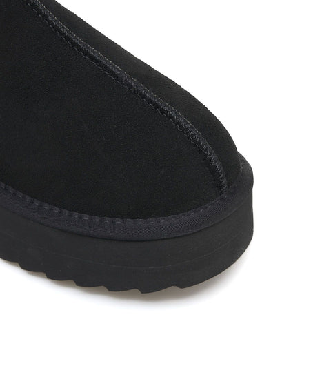 Platform slippers con ricamo #nero