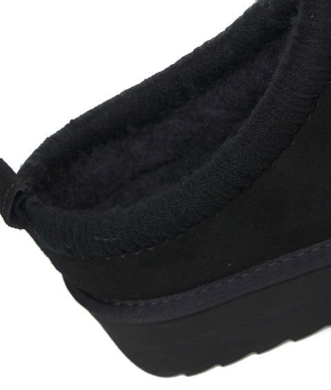 Platform slippers con ricamo #nero