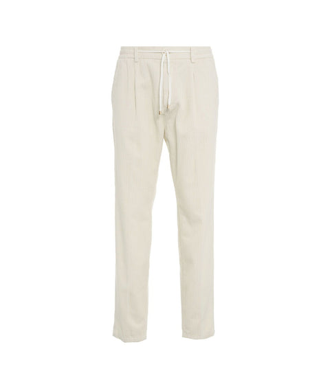 Pantaloni in velluto a coste con coulisse 'Mitte' #bianco