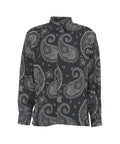 Camicetta in seta con motivo paisley #nero