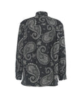 Camicetta in seta con motivo paisley #nero