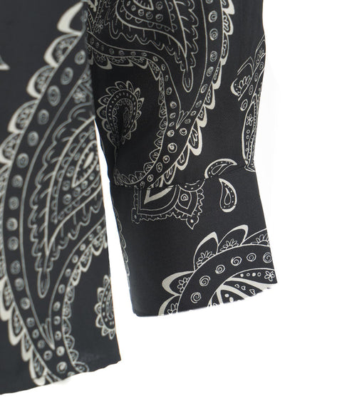 Camicetta in seta con motivo paisley #nero